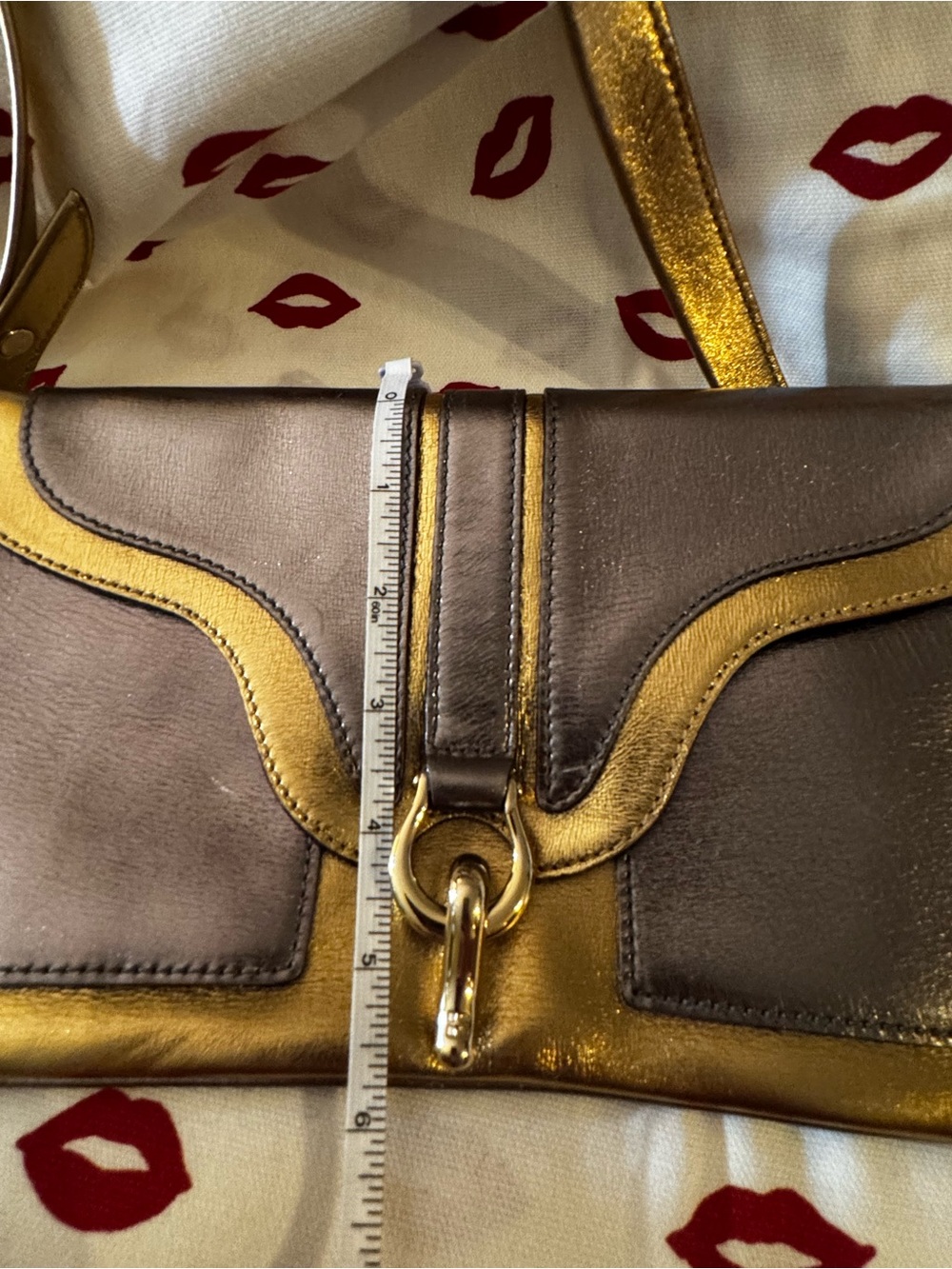Vintage Kate Spade gold and copper Sutton Metallic leather disco shiny Y2K Rare - Picture 11 of 11